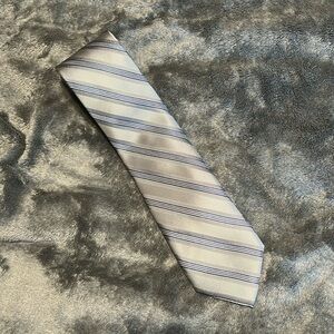 Robert Talbott silver Striped 100% Silk Tie